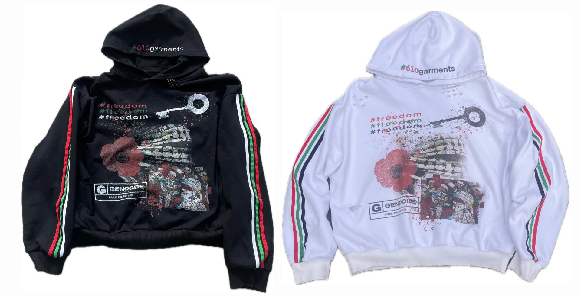 KEY TO FREEDOM HOODIE - BLACK & WHITE BUNDLE